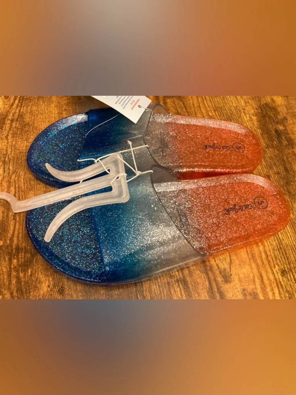 Kids' Oaklyn Glitter Jelly Slides - Cat & Jack American USA Size 5 new